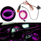 2M Purple EL Wire LED Light Strip for Universal Car Interior (US)
