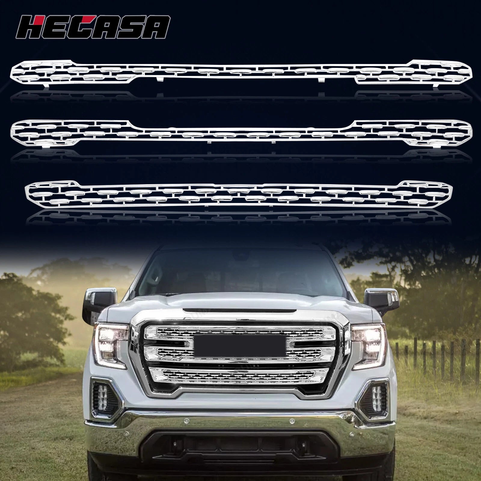 Chrome Grille Mesh Insert for GMC Sierra 1500 SLT (2019–2022)
