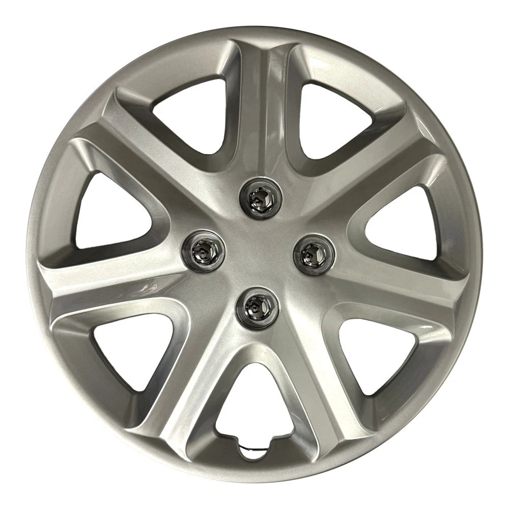 Wheel Cover Hubcaps Push On Silver Set for 2003-2005 Honda Civic (15 in)