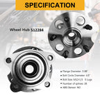 AWD Rear Wheel Bearing & Hub Assembly for Lexus RX330 350, Toyota Highlander, Venza (2004–2015)