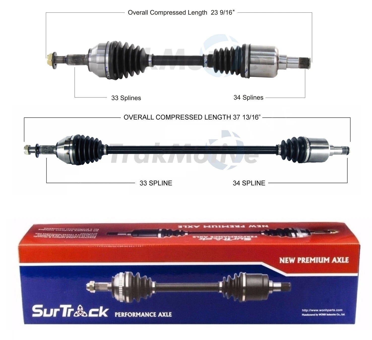 Set of 2 Front CV Axle Shafts for Chevrolet HHR (2006–2011) 5T45MI