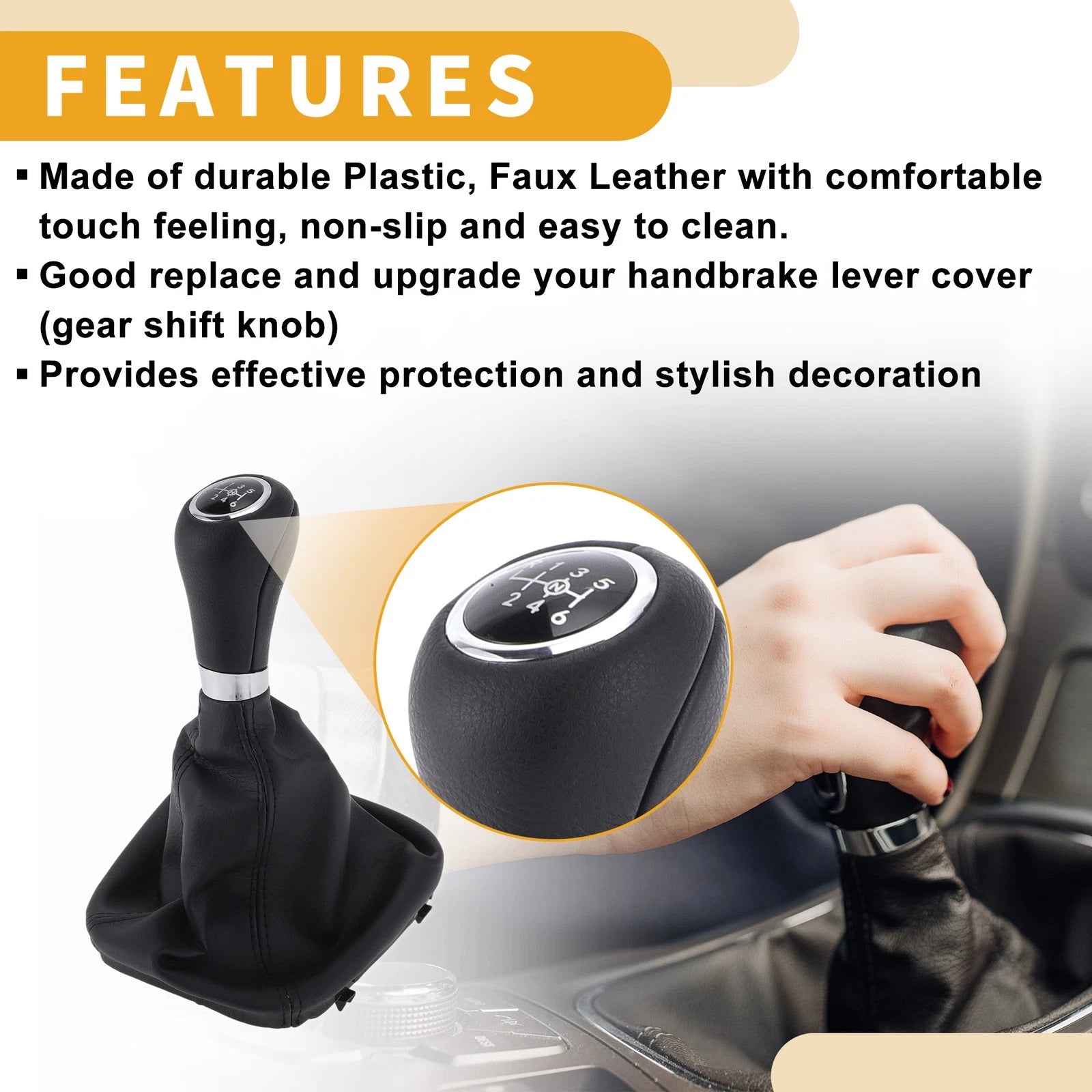 6 Speed Gear Shifter Knob with Cover for Mercedes-Benz C-Class (2000–2007)