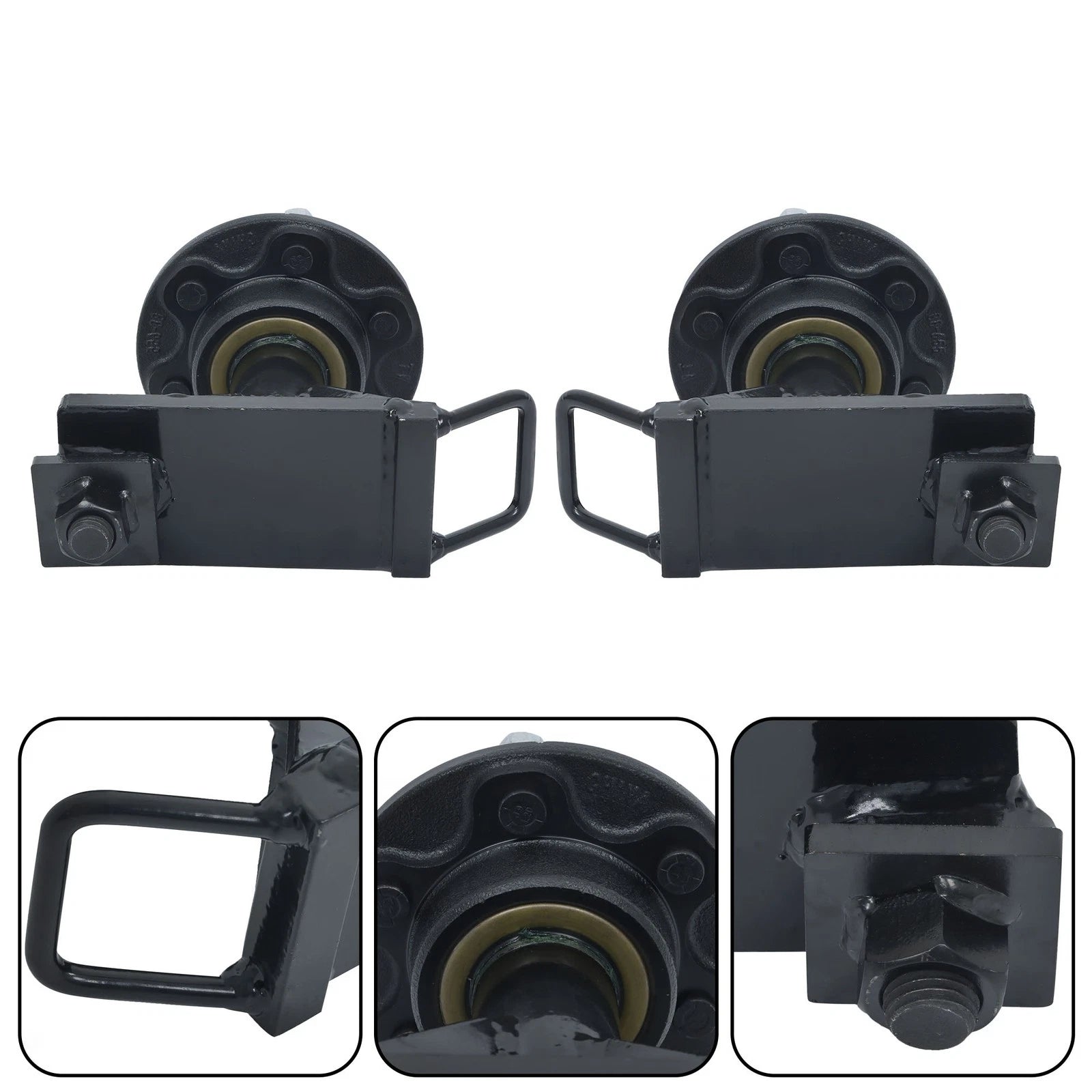 Set of 6.5 Lug Shipping Container Wheels and Bolt-On Spindle Kit