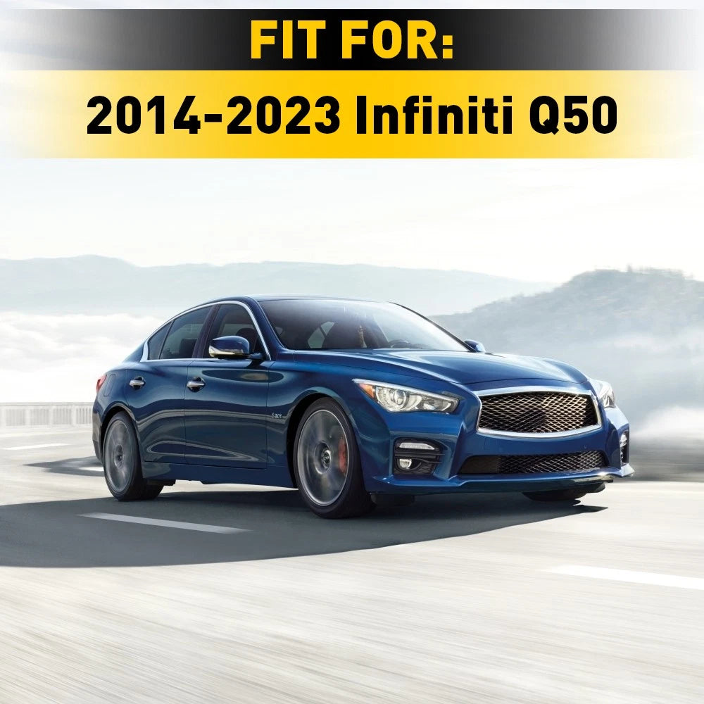 Glossy Black Headlight Eyelid Trim for Infiniti Q50 (2014â2020)
