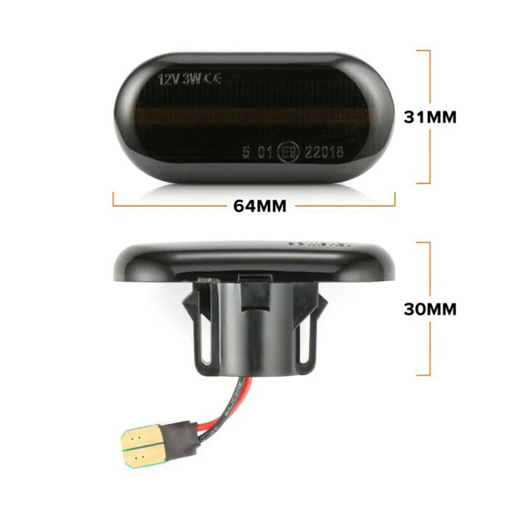 2 x Dynamic Flowing LED Side Marker Indicator Light Repeater for Renault CLIO