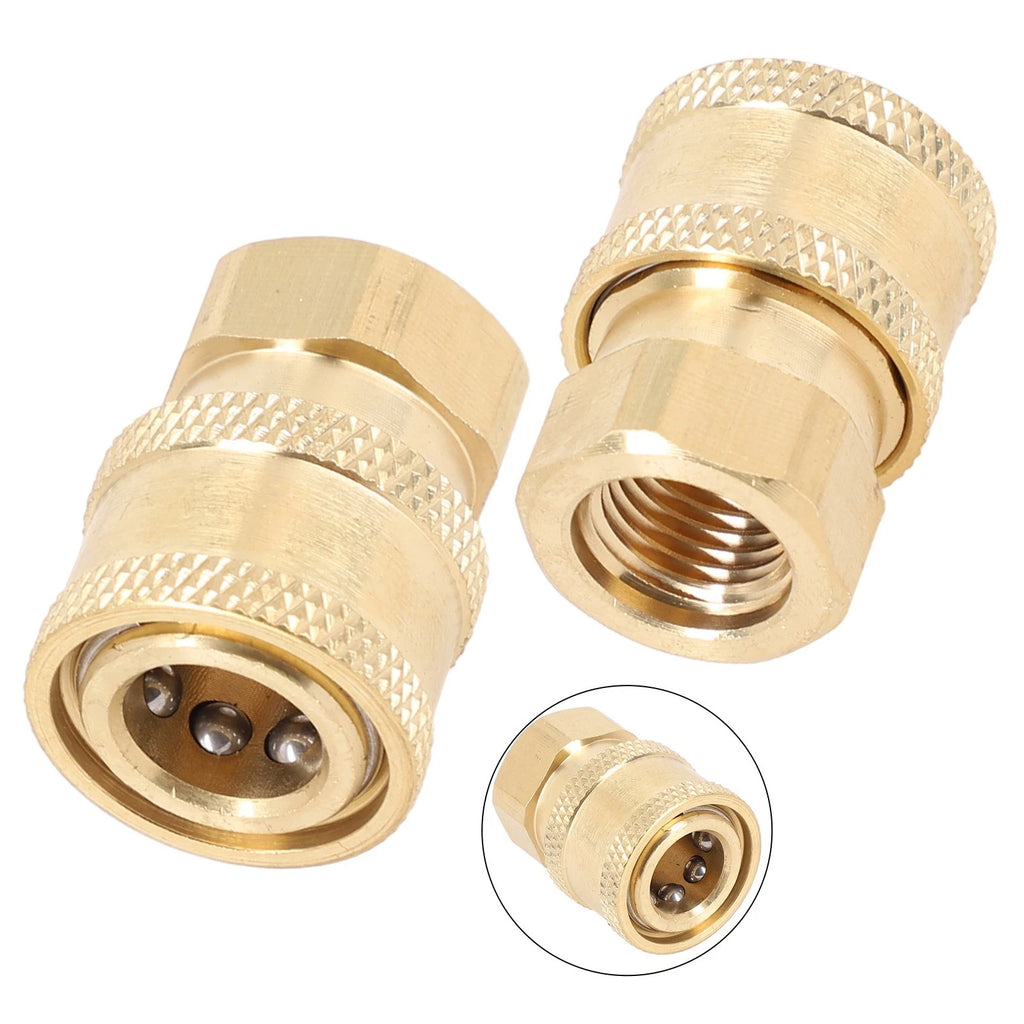 2X Pressure Washer Coupler Brass Fittings 1/4 Inch Quick-Connect