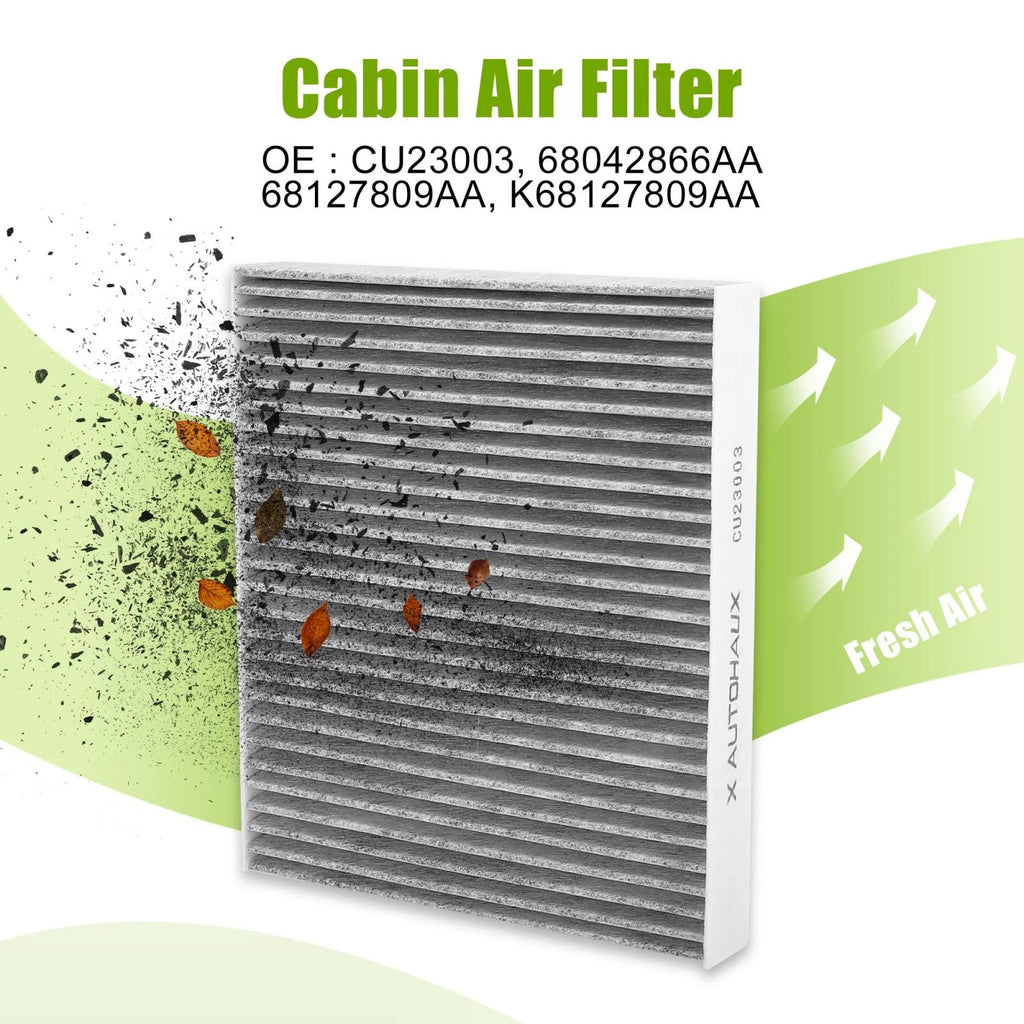 Cabin Air Filter Set of 2 for Chrysler Town & Country, Nissan GT-R, Titan XD CU23003