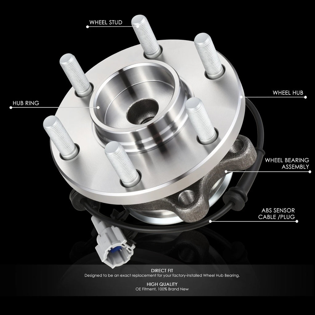 Set of 2 Wheel Bearing Hubs for Nissan Frontier Pathfinder (2005–2020) w/ ABS