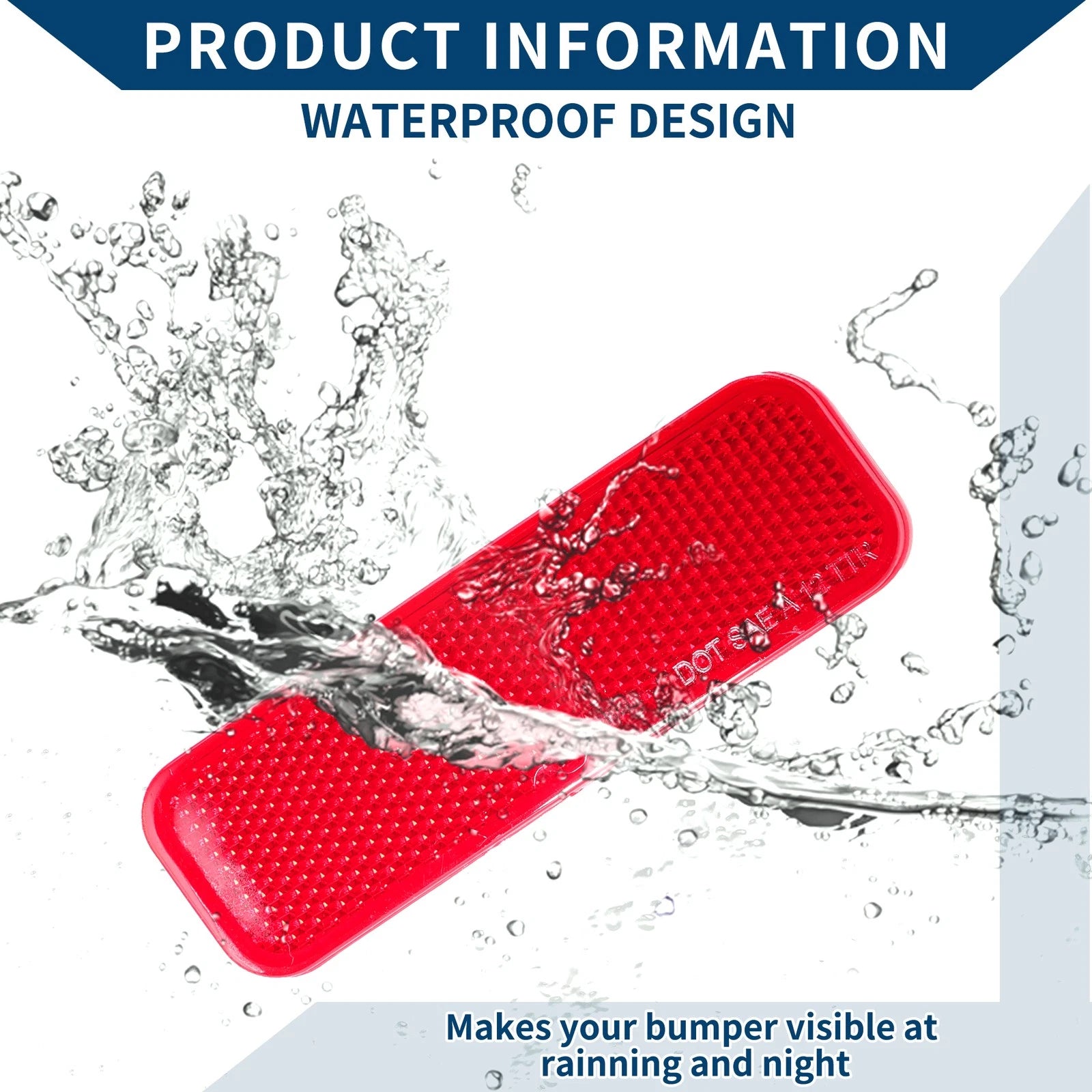 Rear Right Bumper Reflector No.BK2Z13A565B for Ford Transit (2015–2022) Red