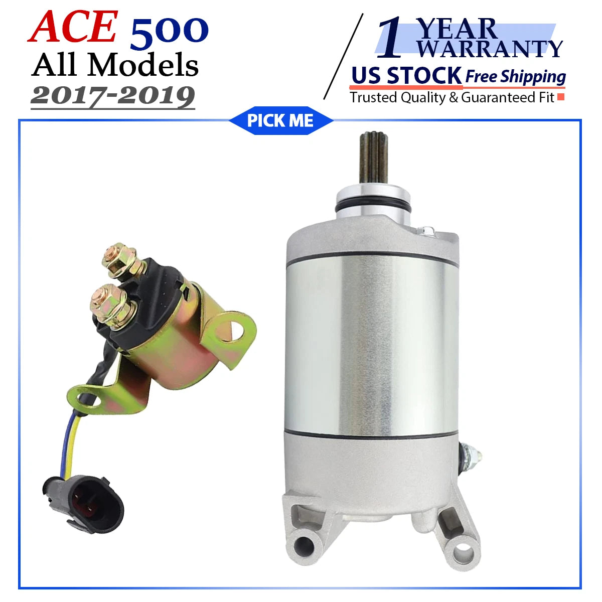 Starter for Polaris ACE 500 (2017–2019) with Relay