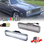 Clear White LED Front Bumper Side Marker Lights for El Camino & Caballero (1982–1987)