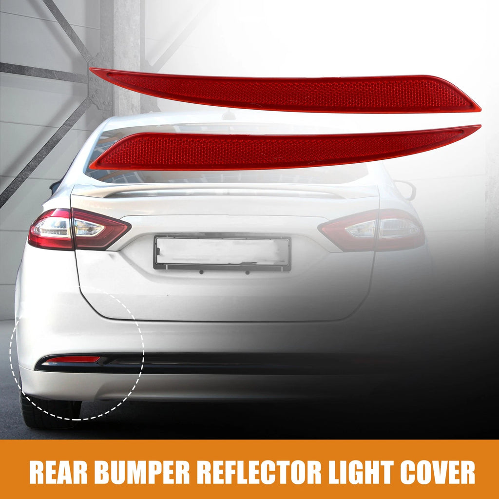 1 Pair Rear Bumper Reflector Light Cover for Ford Fusion (2013–2020) DS7Z13A565A Red