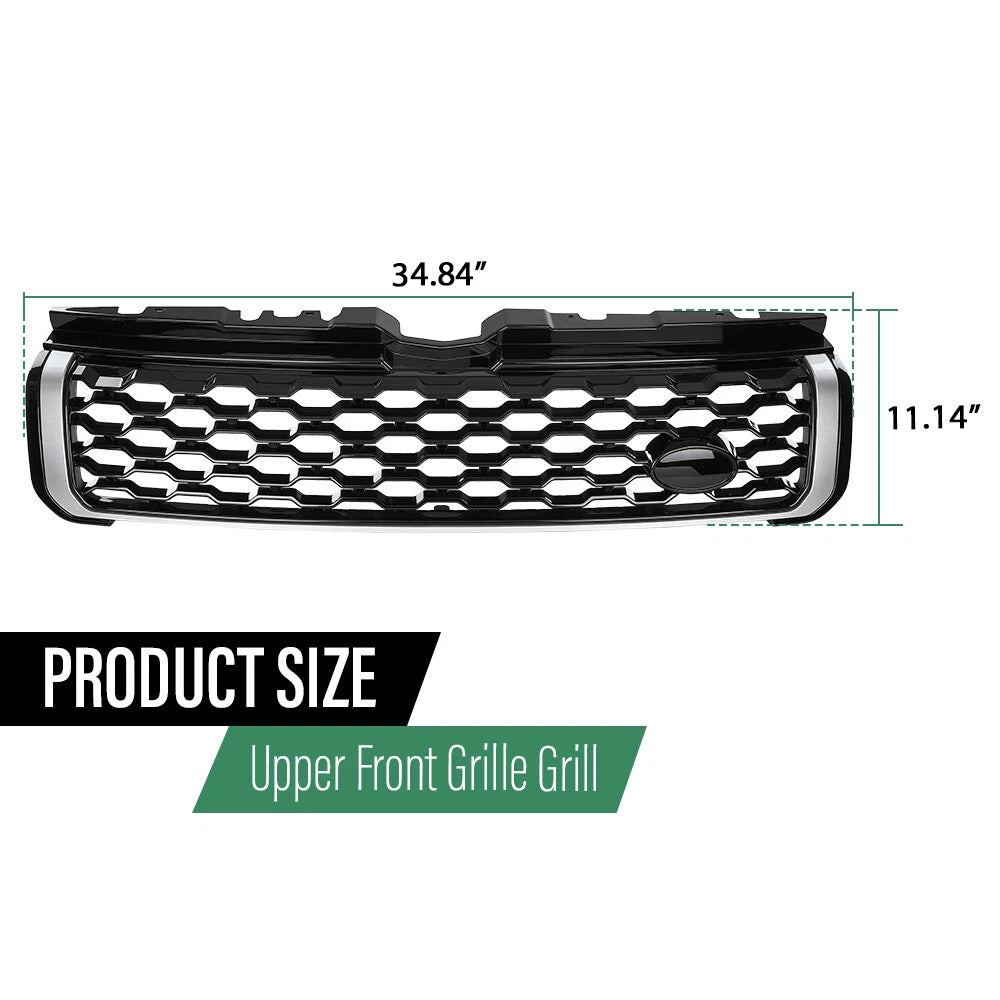 Black Chrome Front Upper Bumper Grille for Range Rover Evoque (2012–2019)