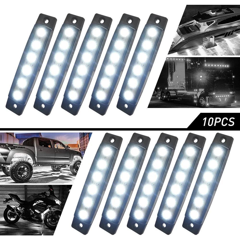 10x White Smoked LED Rock Lights for Jeep (Offroad, UTV, ATV)