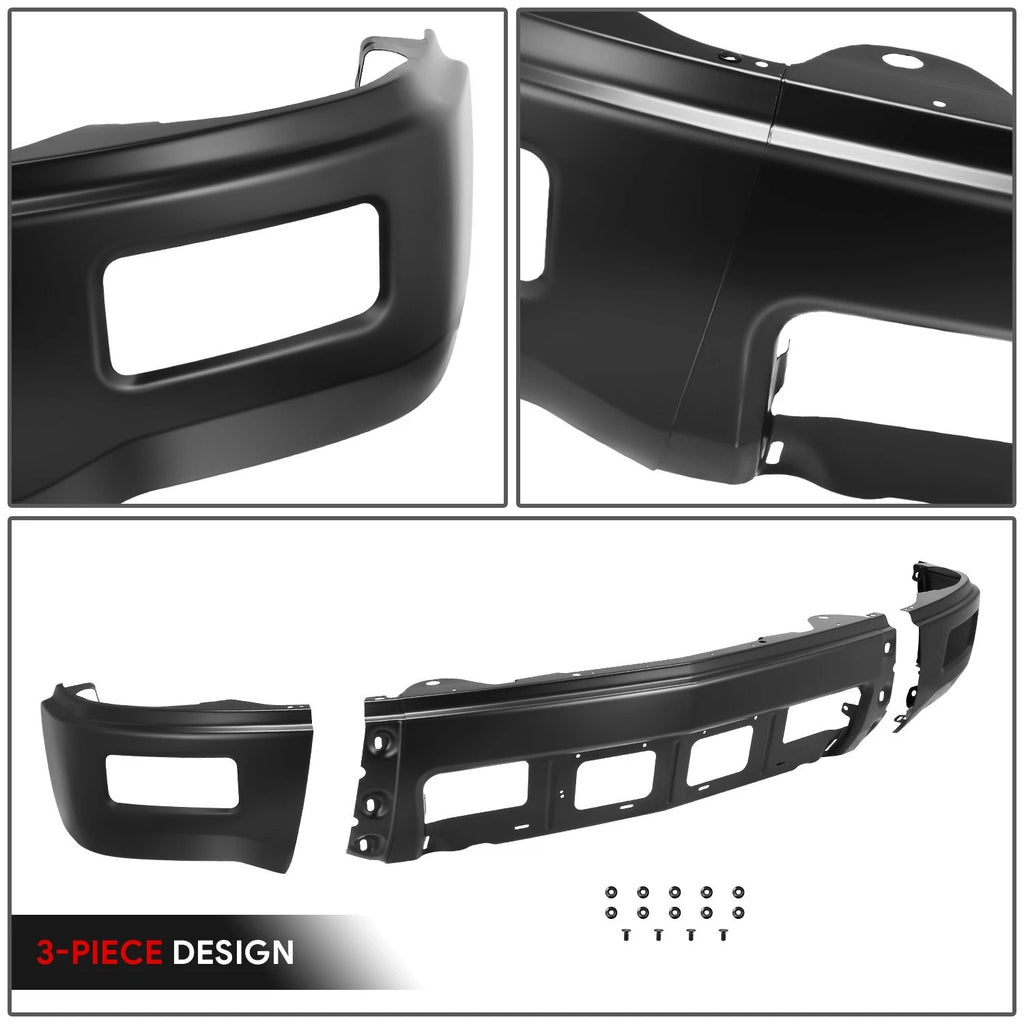 Front Bumper Face Bar for Chevy Silverado 1500 (2014–2015) w/Fog Lamp Cutouts Black