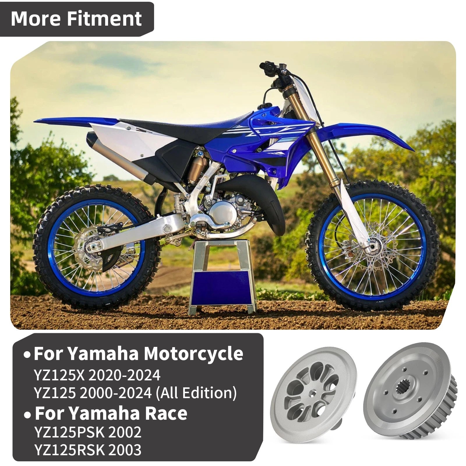 Clutch Pressure Plate + Inner Hub Boss for Yamaha YZ125 (2000–2024) 5HD-16351-00-00