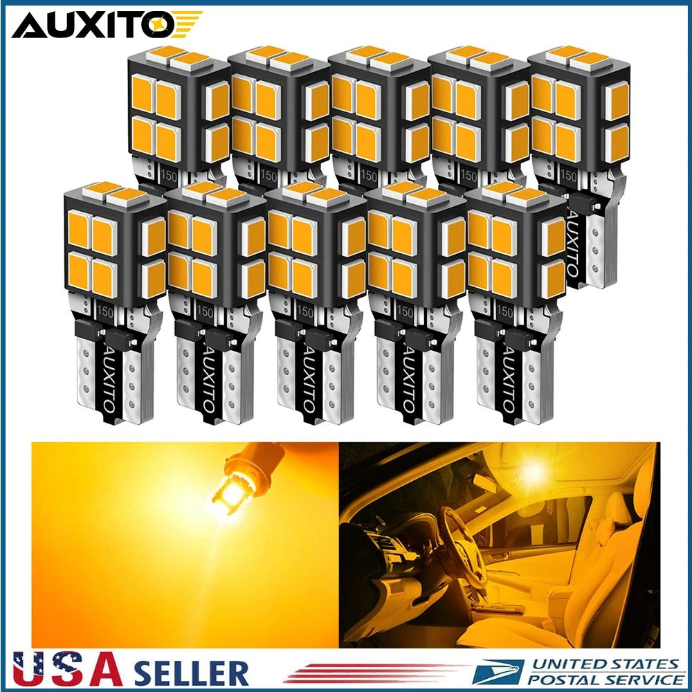 AUXITO T10 194 168 Yellow Amber LED Light Bulb for Various Vehicles