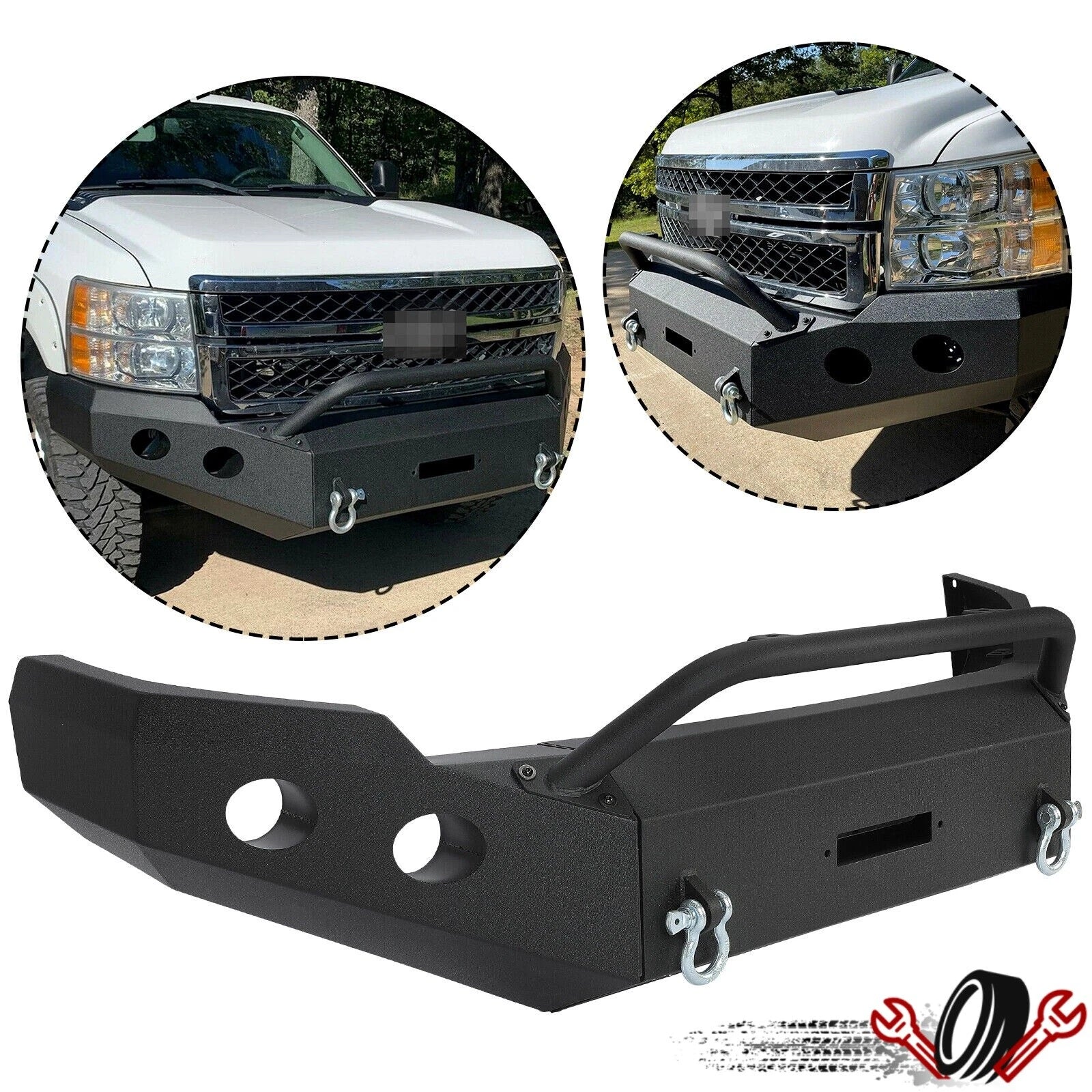 Powder Coated Steel Front Bumper for Chevy Silverado 2500HD 3500HD (2011–2014)