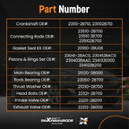 Turbo Engine Overhaul Rebuild Set for Hyundai KIA (G4FJ)