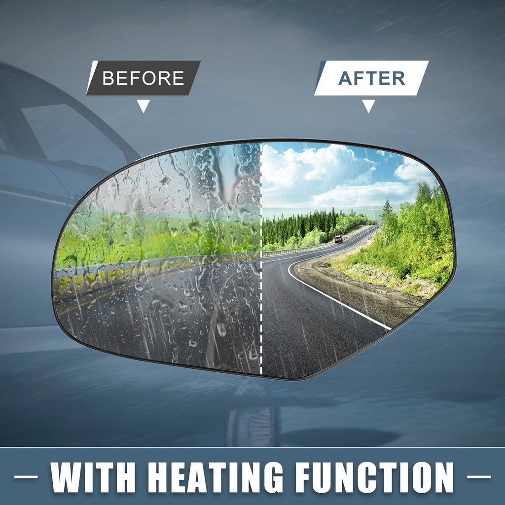 Driver Left Side Heated Mirror Glass for Chevy Silverado Avalanche Suburban (2007–2014)
