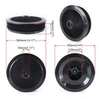 14" x 3" Black Chrome Round Air Cleaner for Carb Neck 5-1/8"