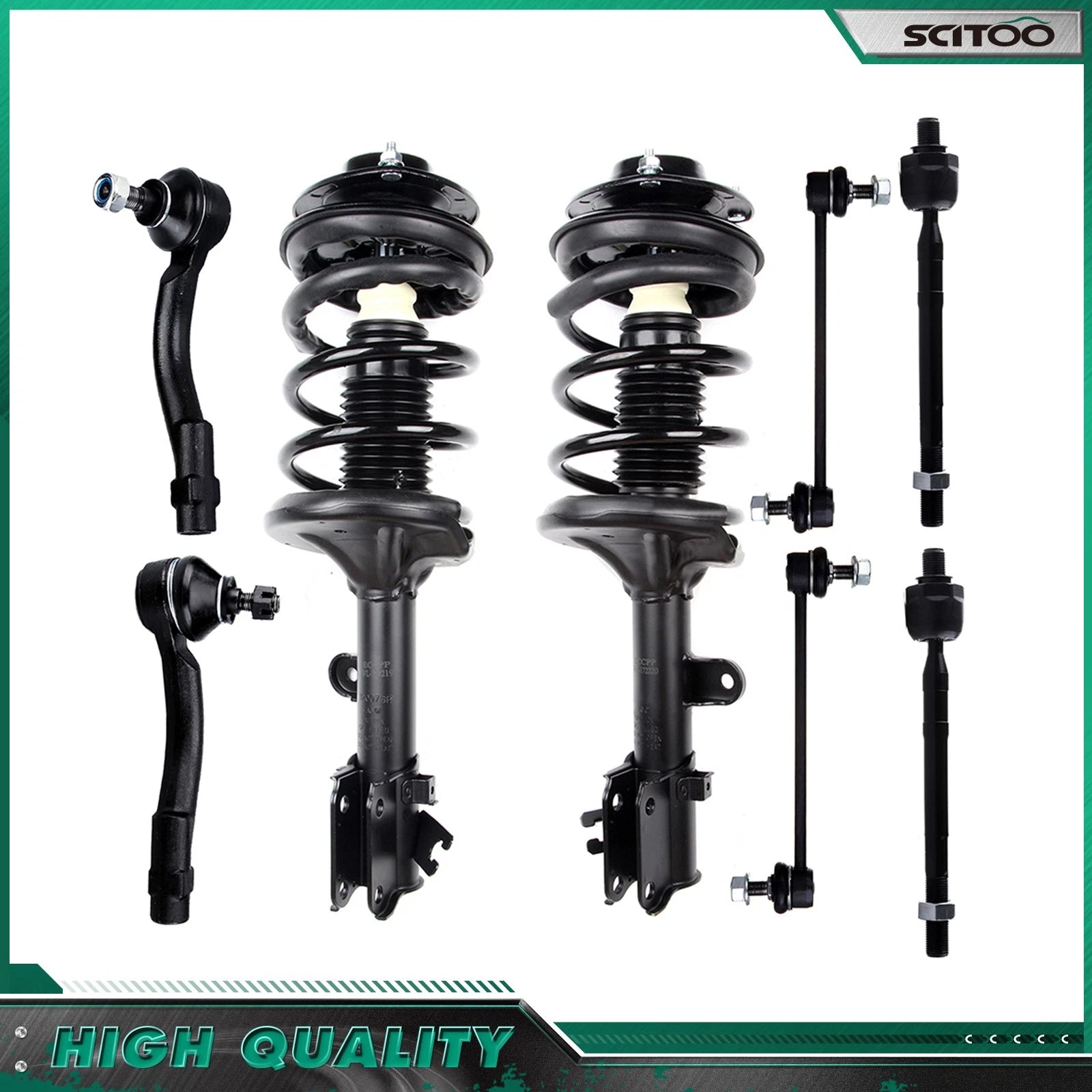 Front Struts w/ Spring Suspension Kit for Hyundai Tucson Kia Sportage (2005–2009)
