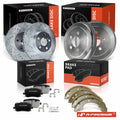 Front & Rear Drilled Brake Rotors & Ceramic Pads for Brake Drums (—)