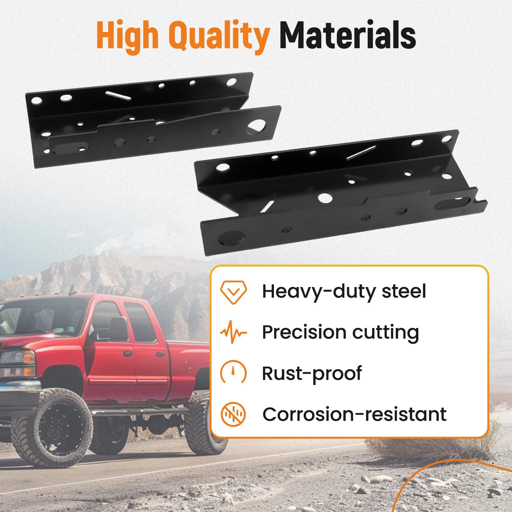2X Rear Frame Repair Section Black for Chevy Silverado & GMC Sierra 1500 (1999-2014)