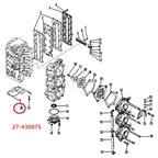 Powerhead Base Gasket for Mercury 70-125 L3-L4 (1970–1980) 430075 430073 43007 32830