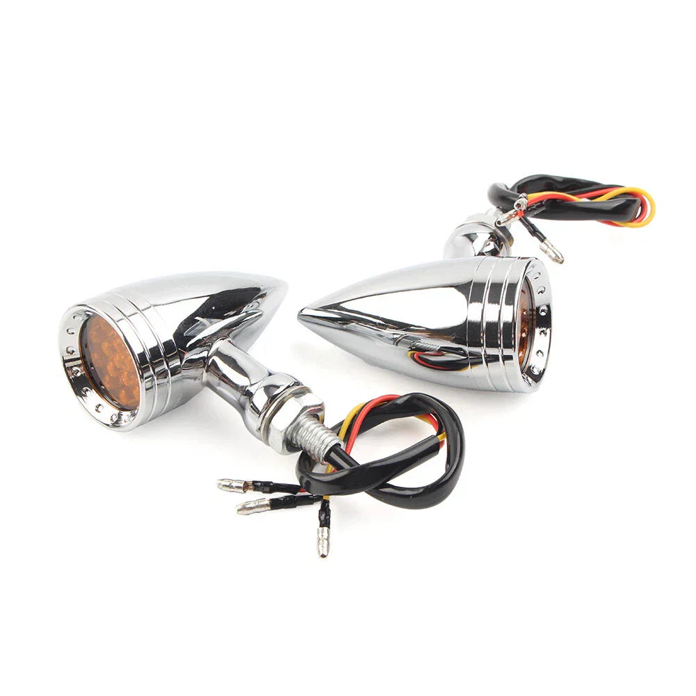 Chrome Motorcycle LED Brake Blinker Tail Lights for Harley