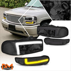 Set of 4 LED DRL Headlights for Sierra Yukon 1500 Denali (2002–2006)