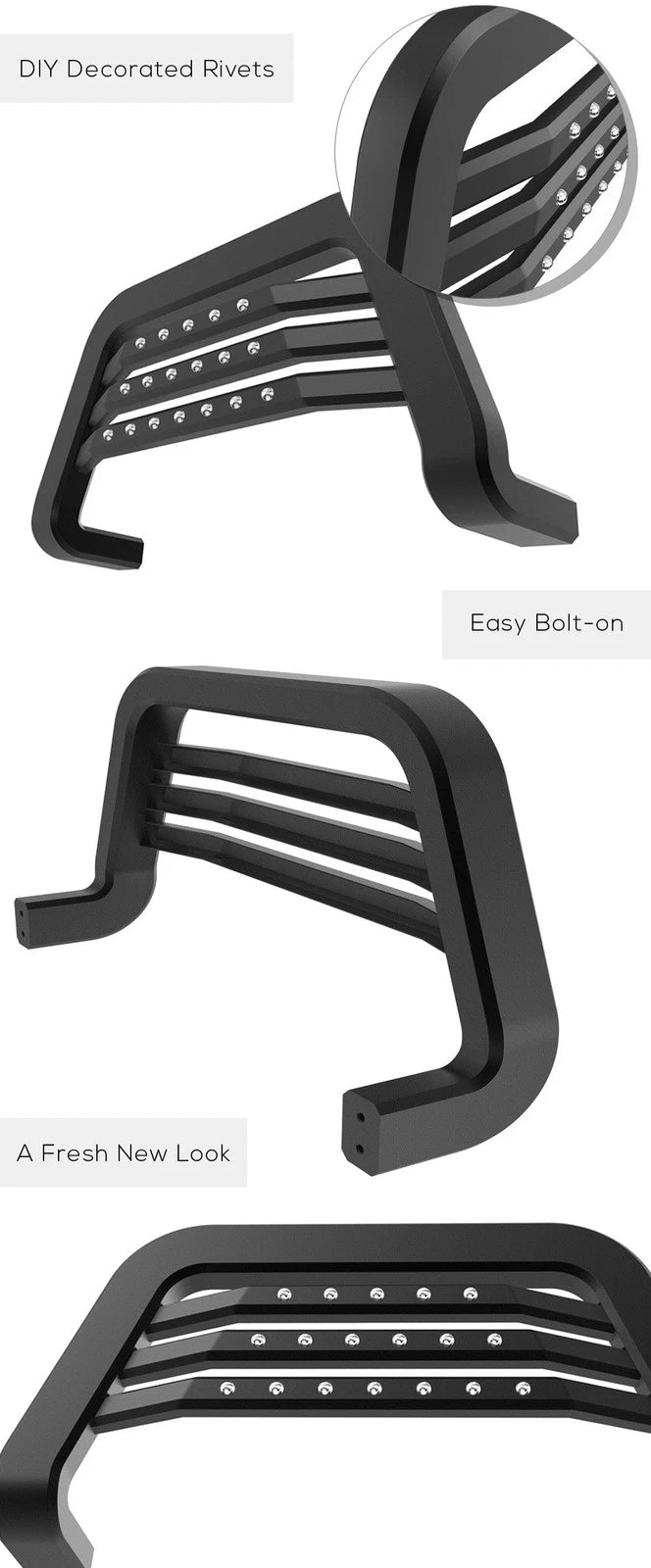 Front Push Bumper for Ford Super Duty (2017-2018) - Black