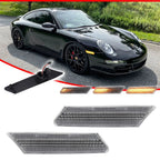 Sequential Clear LED Side Marker Lights for Porsche 911 997 987 Cayman Boxster (2005–2012)