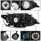 Projector Halogen Headlights for Nissan Rogue (2017–2019) Chrome
