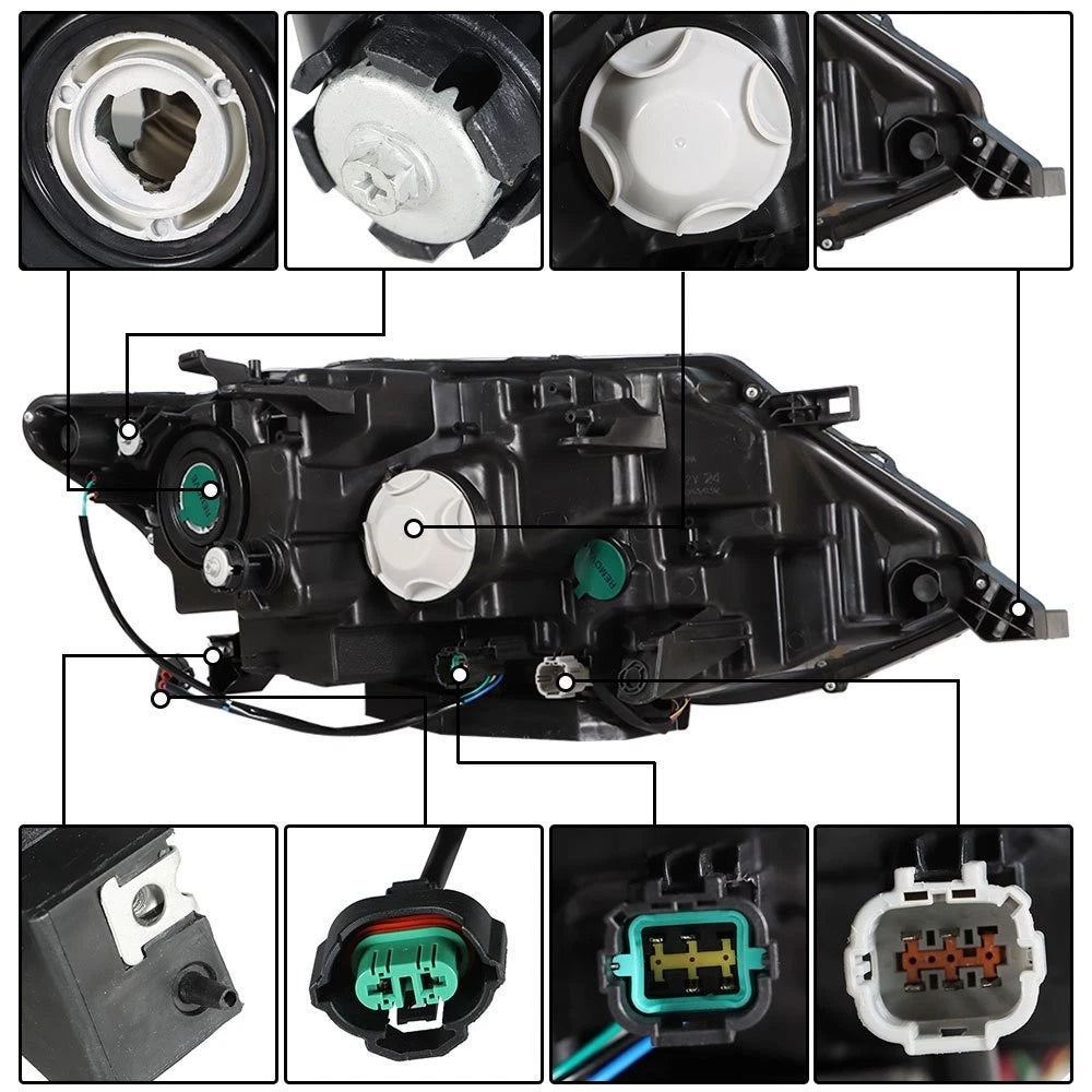 Projector Halogen Headlights for Nissan Rogue (2017–2019) Chrome