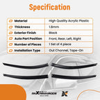 Set of 4 Window Visors for Nissan Sentra (2020–2024) Rain Guard