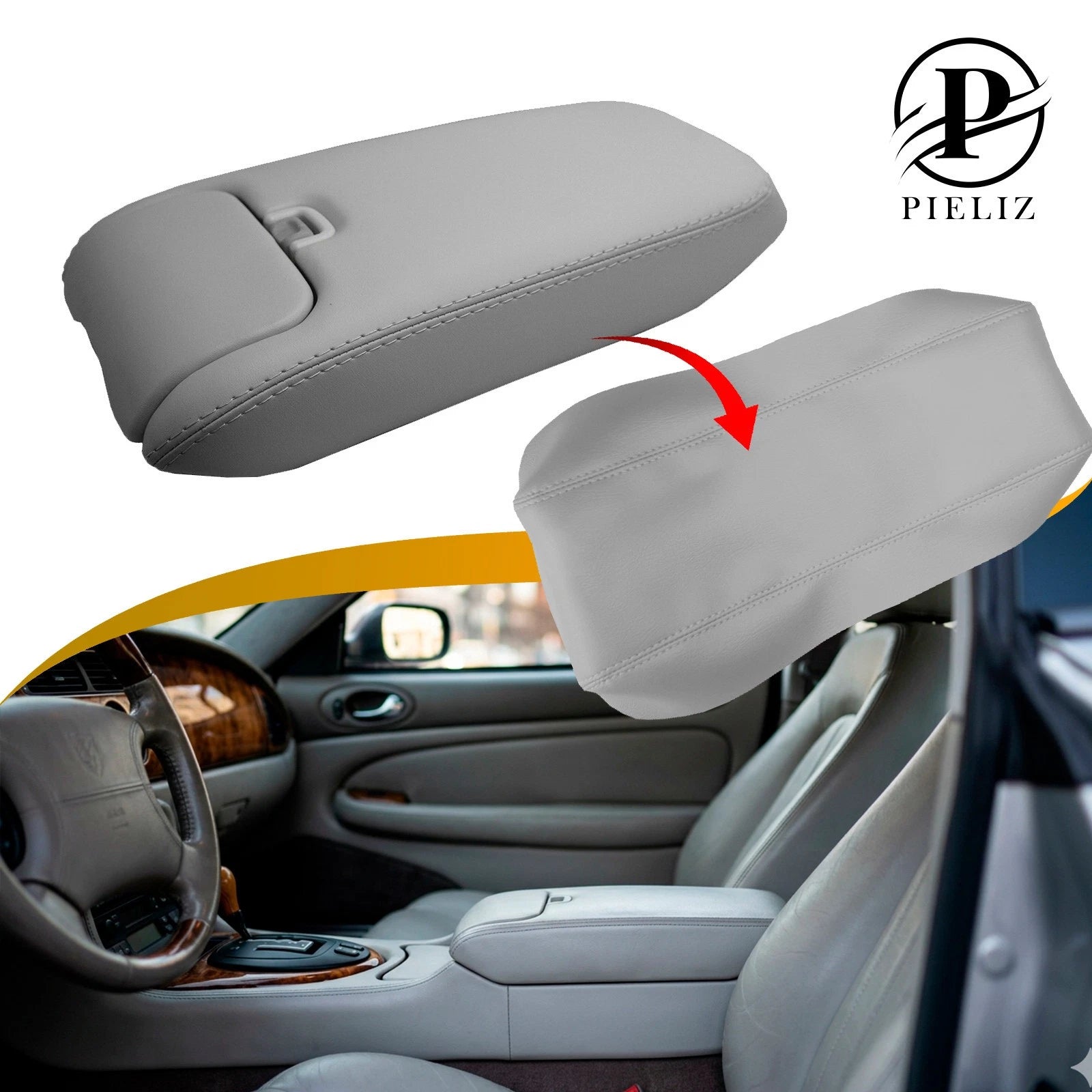 Leather Console Armrest Cover for Jaguar XK XK8 XKR (1997–2006)