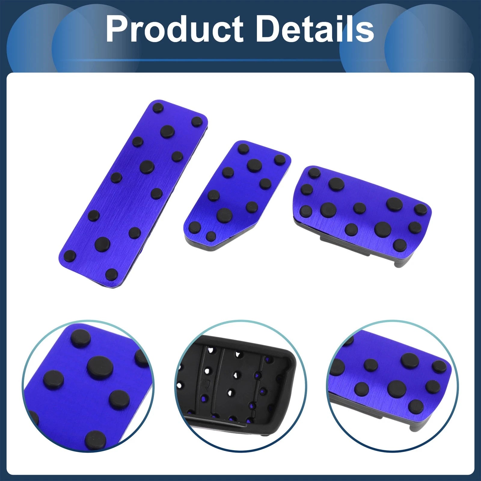 3 Pcs Automatic Foot Accelerator Pedal Covers for Subaru Forester (2019–2021) Blue