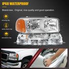 Headlight Assembly for GMC Sierra 1500 (1999–2007) Chrome Housing Pair