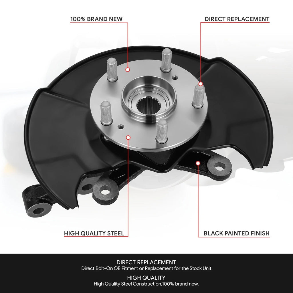 Front Left Driver Loaded Wheel Bearing Knuckle Assembly for Honda Civic (2006–2011)