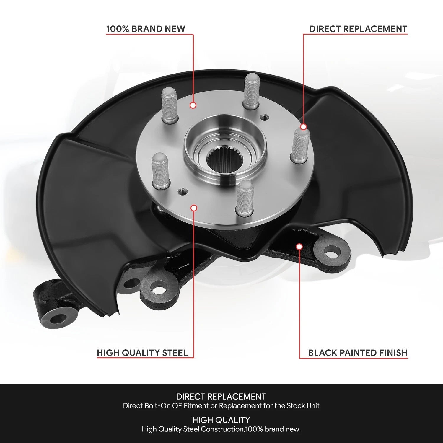 Front Left Driver Loaded Wheel Bearing Knuckle Assembly for Honda Civic (2006–2011)