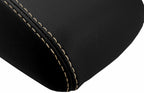 Leather Console Lid Armrest Cover for Ford Focus (2012–2018) Black Beige Stitch