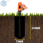2" × 24" Auger Drill Bit for Garden Planter (Universal)