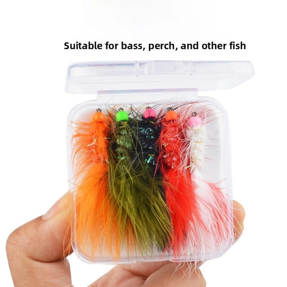 Set of 5 Wooly Bugger Fly Fishing Lures for Trout Bass Perch