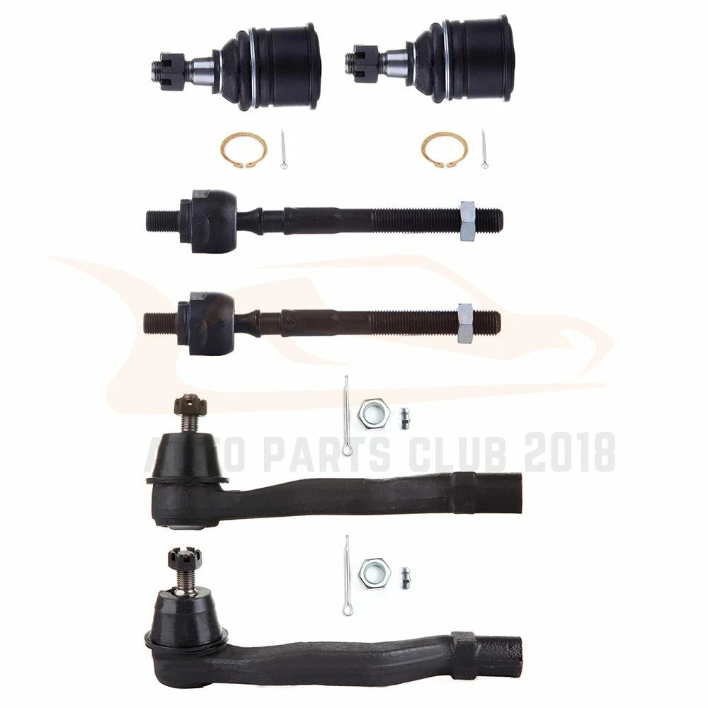 Set of 6 Front Lower Ball Joints & Tie Rod Ends for Honda Civic & Acura EL