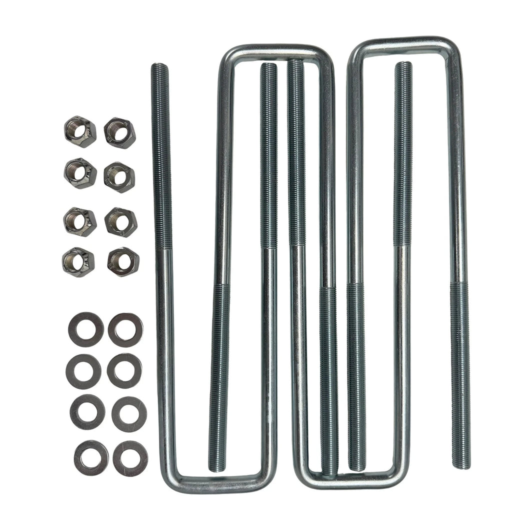 Square U-Bolts for Chevy Silverado GMC Sierra (12.5" Long, 2.5" Wide)