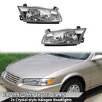 2X Crystal Halogen Headlights for Toyota Camry (1997–1999)