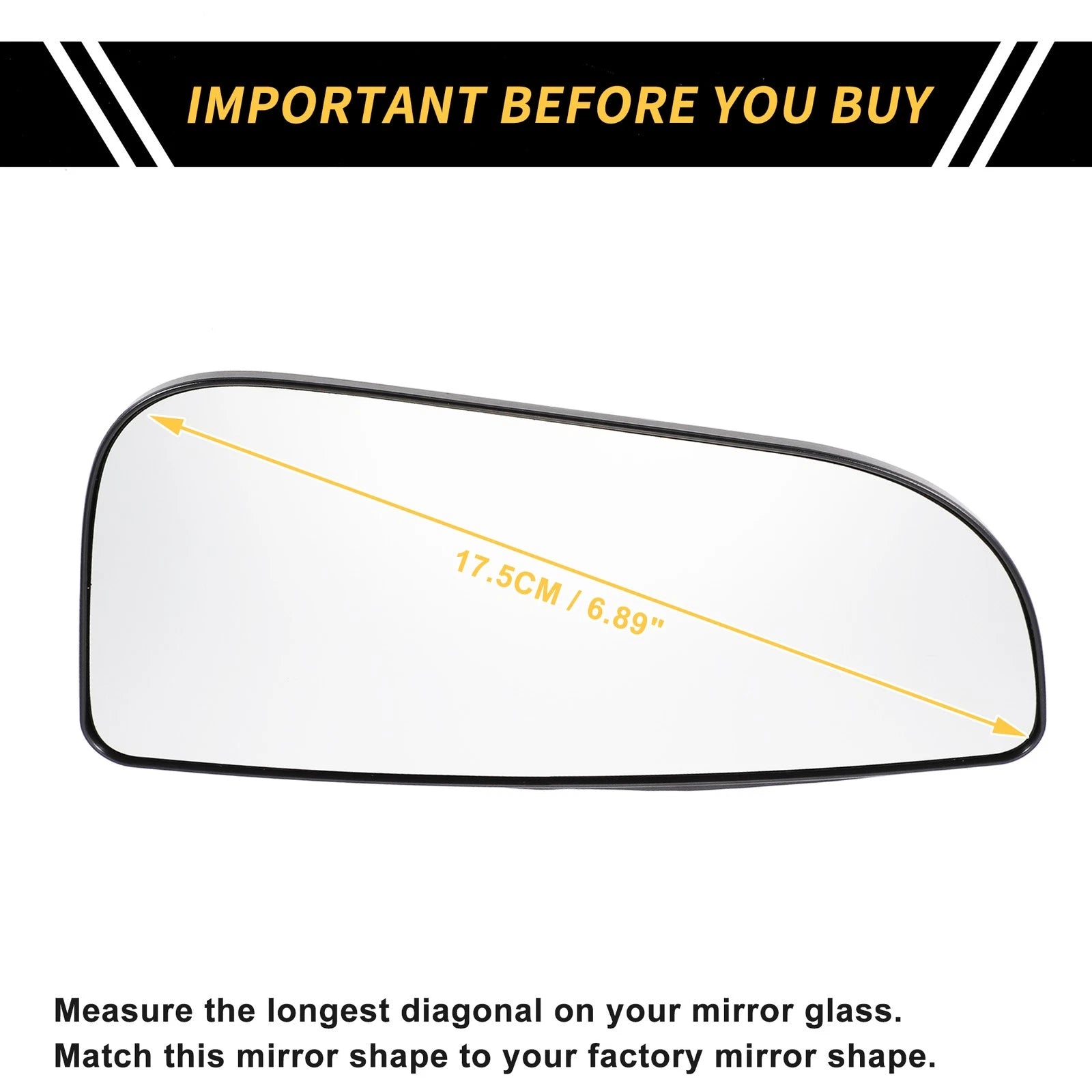 Left Mirror Glass Replacement for Dodge Ram 1500 (No. 68067731AA)
