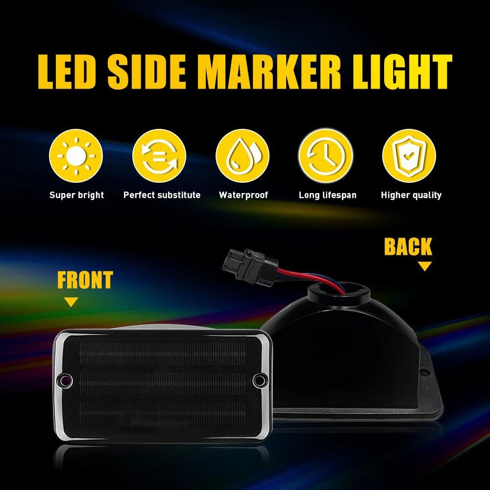 2X LED Front Turn Signal Lamps Amber Smoked + DRL for Jeep Wrangler TJ (1997–2006)