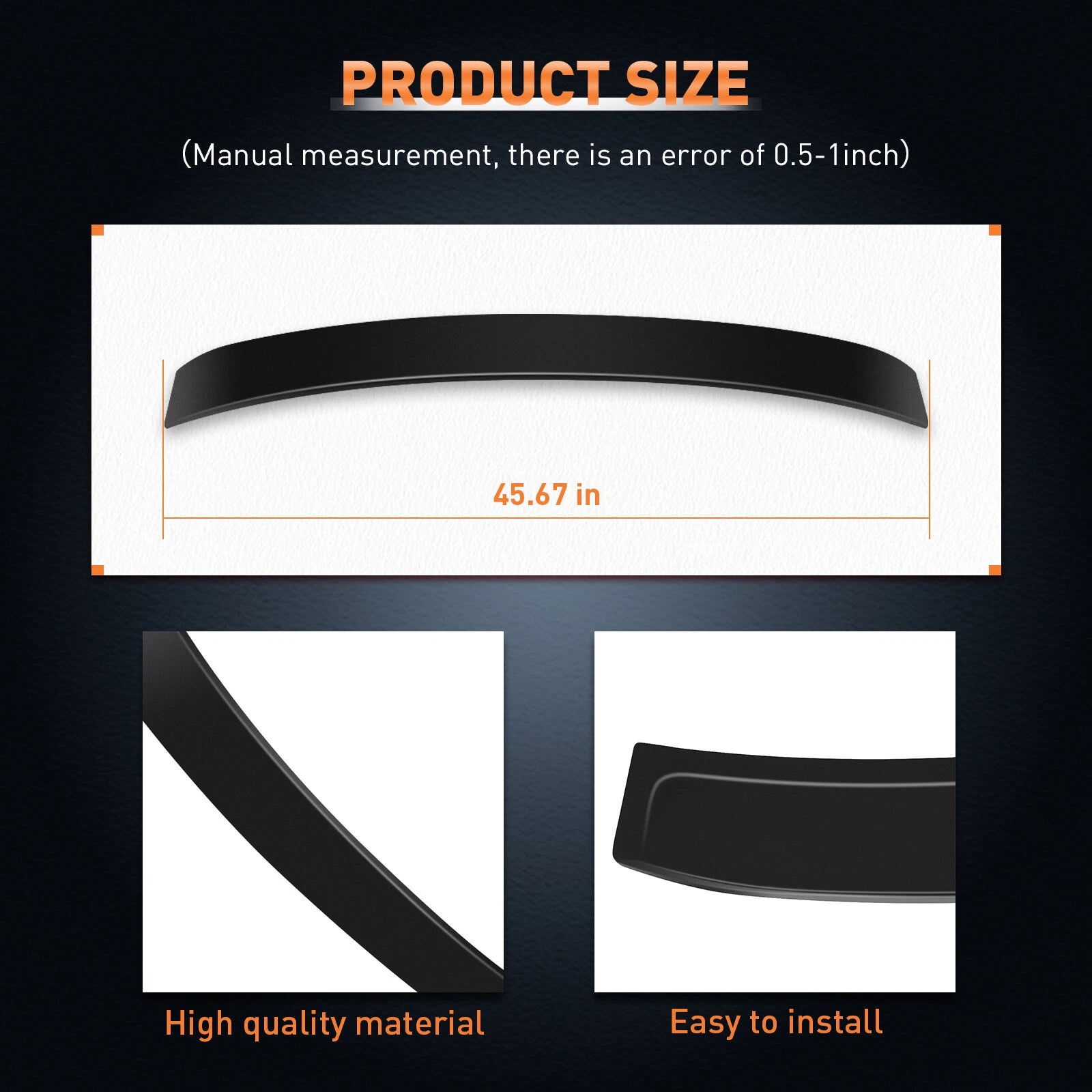 Roof Wing Spoiler Visor for Honda Accord 2013–2017 (9TH Gen) Black